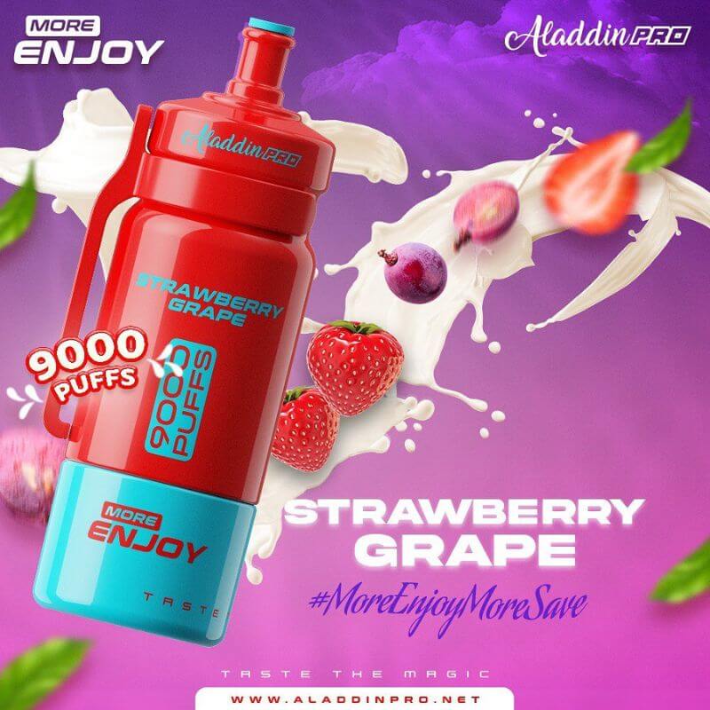Aladdin Pro More Enjoy 9000 Puffs Strawberry Grape