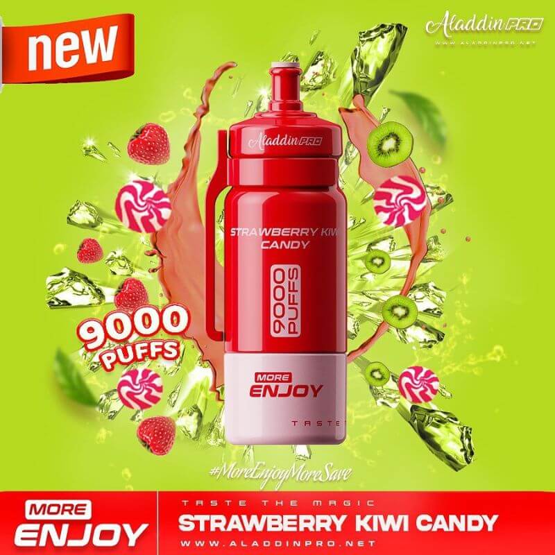Aladdin Pro More Enjoy 9000 Puffs Strawberry Candy
